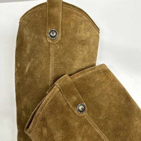 Frye Melissa Button Brown Suede Tall Riding Boots 3477173 Women's Size 8.5 B - Picture 9 of 12